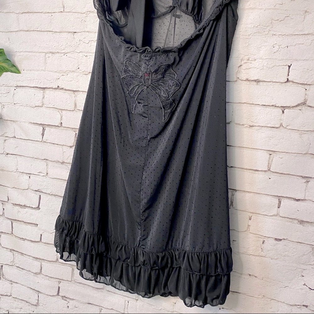 Pucker Up Lingerie Body Suit Black Halter w/ Bow